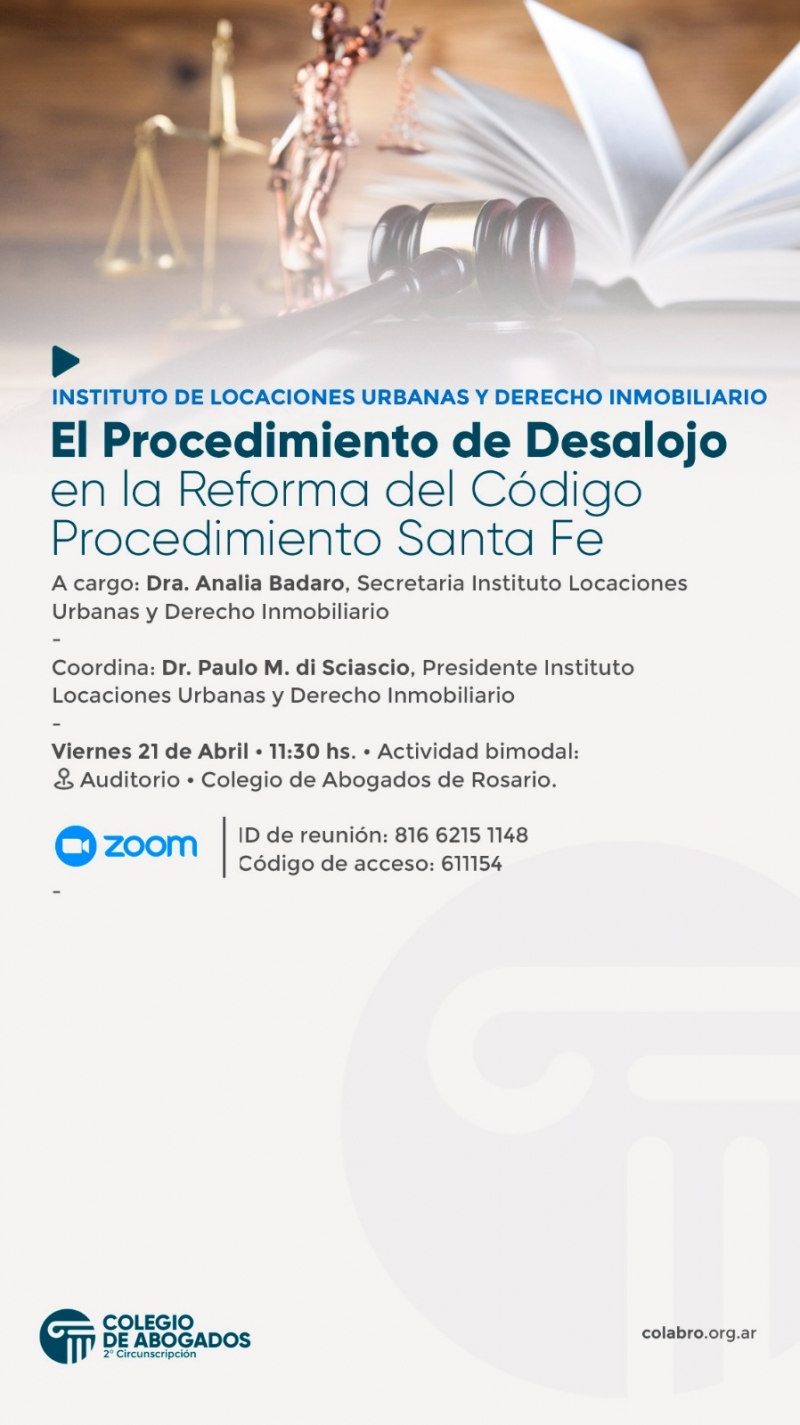 El Procedimiento de Desalojo en la Reforma del Código Procedimiento Santa Fe - 21/04/2023